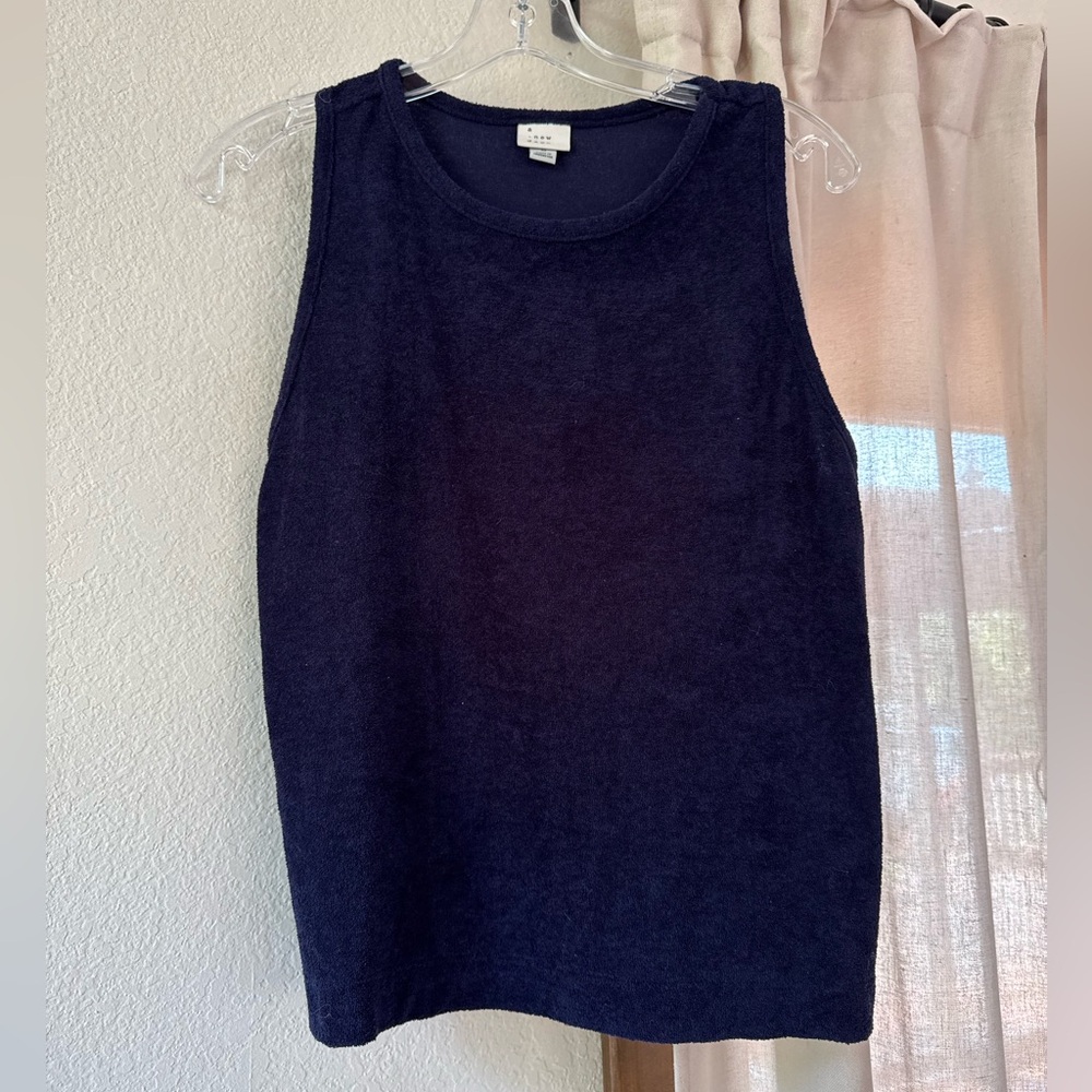 A new day terry tank top navy blue